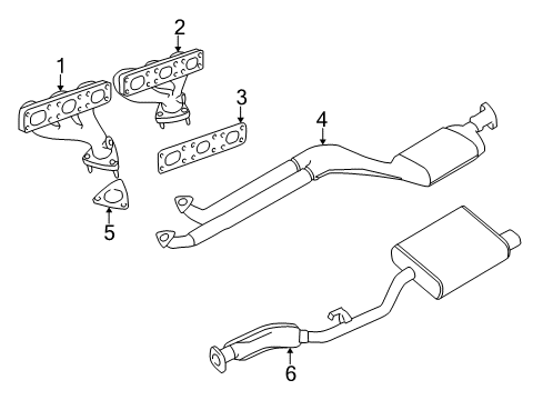 1997 BMW Z3 Exhaust Manifold Exhaust Manifold Diagram for 11621432343