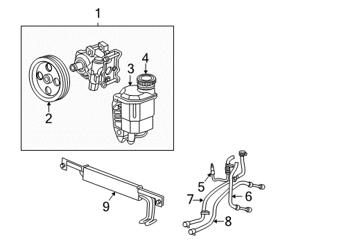 2003 Dodge Ram 3500 P/S Pump & Hoses Line-Power Steering Return Diagram for 52113736AD