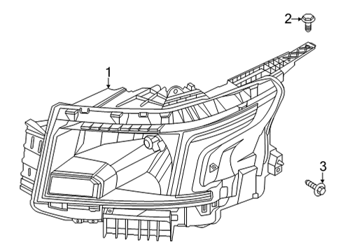 2022 Nissan Frontier Headlamp Components LAMP ASSY - HEAD, RH Diagram for 26010-9BU1B