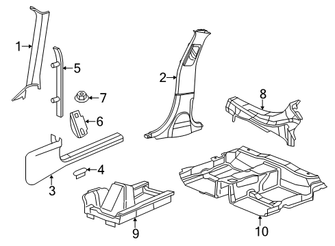 2011 Dodge Charger Interior Trim - Pillars, Rocker & Floor Molding-Door SILL Diagram for 1KL39DX9AG