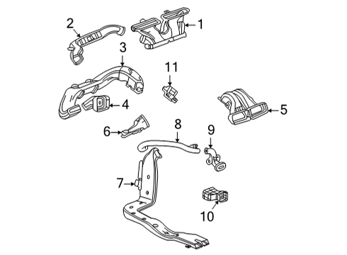 2022 Cadillac CT4 Ducts Duct Diagram for 84802182