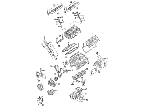 1999 Acura SLX Engine Parts, Mounts, Cylinder Head & Valves, Camshaft & Timing, Oil Pan, Oil Pump, Crankshaft & Bearings, Pistons, Rings & Bearings Camshaft, Passenger Side (Inlet) Diagram for 8-97146-569-0