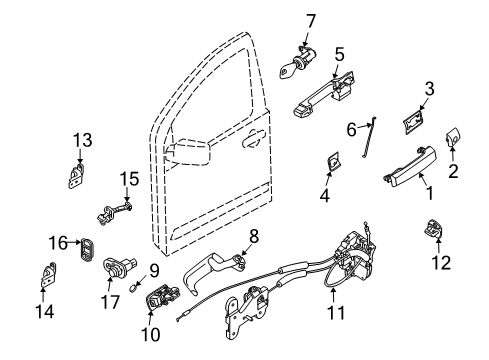 2008 Nissan Armada Switches Outside Handle Grip Diagram for 80640-ZQ01D