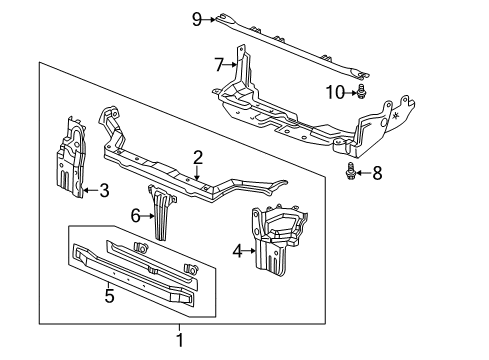 2001 Honda CR-V Radiator Support Crossmember Set, Front (Lower) Diagram for 04603-S10-G10ZZ