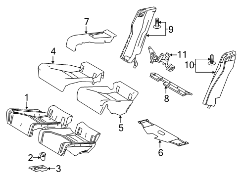 2016 Lexus RC350 Rear Seat Components Pad Sub-Assembly, Rear Seat Diagram for 71503-24060