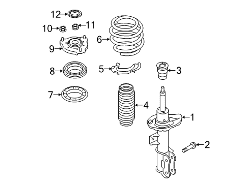 2016 Hyundai Sonata Struts & Components - Front Rubber Bumper Diagram for 54626-C1000