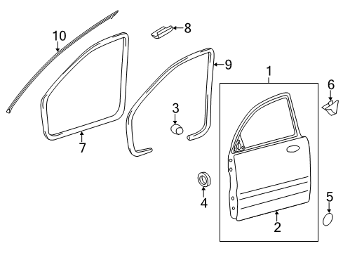 2012 Kia Optima Front Door WEATHERSTRIP-Front Door Body Side Diagram for 821102T000