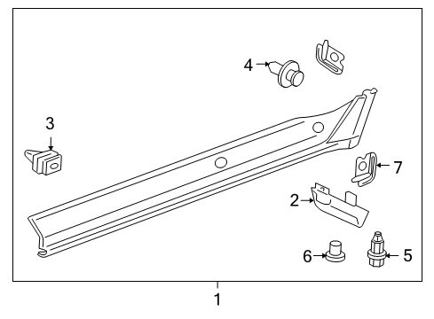 2011 Acura ZDX Exterior Trim - Pillars, Rocker & Floor Strake, Right Rear Side Sill (Bumper Dark Gray) Diagram for 71903-SZN-A00ZA