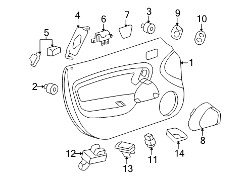 2006 Pontiac Solstice Door & Components Motor Asm-Front Side Door Window Regulator Diagram for 15243979