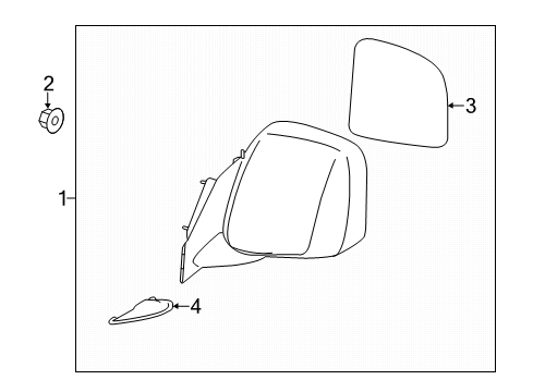 2014 Nissan NV200 Mirrors Glass - Mirror, LH Diagram for 96366-3LM1B