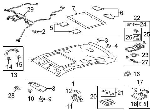 2013 Lexus LS600h Interior Trim - Roof Roof Lamp Bulb Diagram for 90981-14007