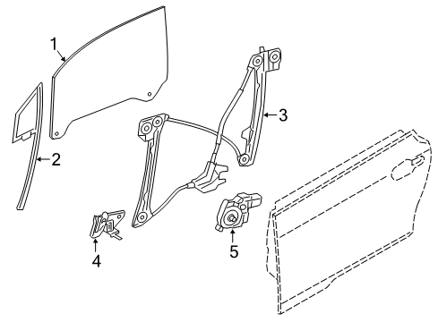 2021 BMW i3s Front Door Holder, Window-Guide Web, Left Diagram for 51817310743