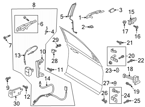 2021 Ford Expedition Front Door Lock Actuator Diagram for KL1Z-78219A65-D