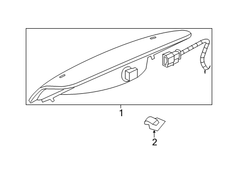 2009 Dodge Durango High Mount Lamps Lamp-Center High Mounted Stop Diagram for 55077425AD