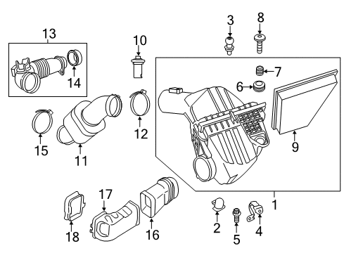 2012 BMW 528i Filters Air Channel Diagram for 13717590592