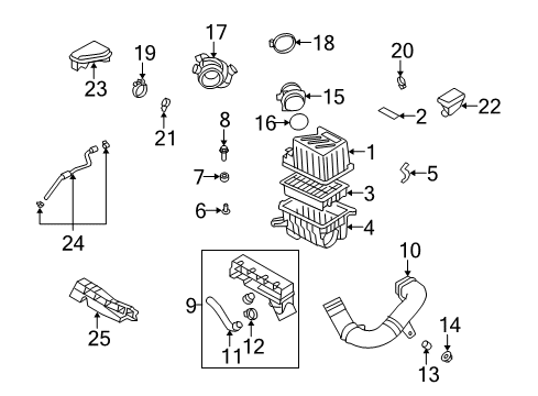 2009 Hyundai Santa Fe Powertrain Control Duct-Air "A" Diagram for 28210-2B100