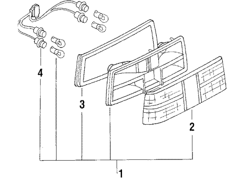 1984 Nissan Stanza Tail Lamps Lamp-Rear Combination Diagram for 26555-D1600