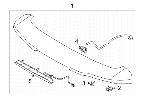 2019 Kia Sedona Rear Spoiler Pad 3-Rear Spoiler Diagram for 87215A7500