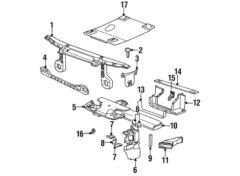 1999 BMW 318ti Radiator Support Airduct Bracket Diagram for 51718135939