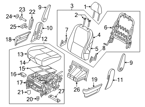2016 Kia Sedona Second Row Seats 2Nd Back Covering Assembly, Left Diagram for 89360A9080DLF