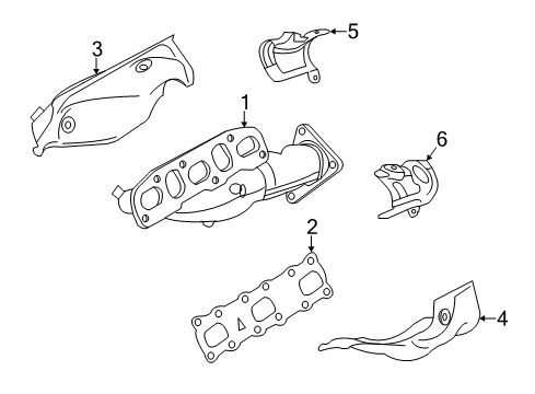 2012 Infiniti M35h Exhaust Manifold Manifold Assy-Exhaust Diagram for 14002-1MR0B