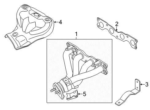 2014 Kia Optima Exhaust Manifold Exhaust Manifold Catalytic Assembly Diagram for 285102G190