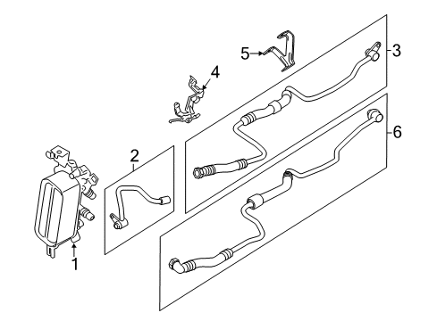 2017 BMW 650i xDrive Gran Coupe Trans Oil Cooler Oil Cooling Pipe Outlet Diagram for 17227619616