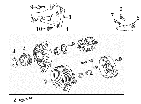 2020 Toyota C-HR Alternator Bolt, FLANGE Diagram for 90105-A0124