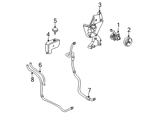 1997 Chevrolet Camaro P/S Pump & Hoses, Steering Gear & Linkage Hose Asm-P/S Gear Inlet Diagram for 26042640