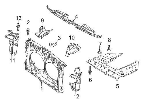 2021 Nissan Murano Radiator Support Air Guide-Radiator Diagram for 21578-5BC1B