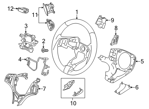 2015 Acura MDX Cruise Control System Radar Sub-Assembly Diagram for 36802-TZ6-A01