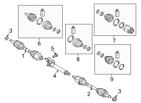 2018 Kia Sorento Drive Axles - Front Bearing Bracket & Shaft Diagram for 49560C5450