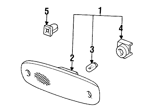 1997 Toyota Supra Bulbs Side Marker Lamp Diagram for 81760-14070