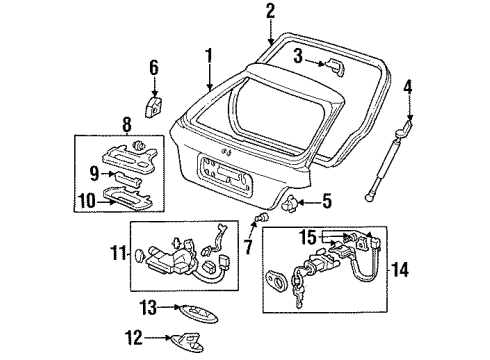 1994 Honda Accord Gate & Hardware Screw, Flat (6X12) Diagram for 93600-06012-0G