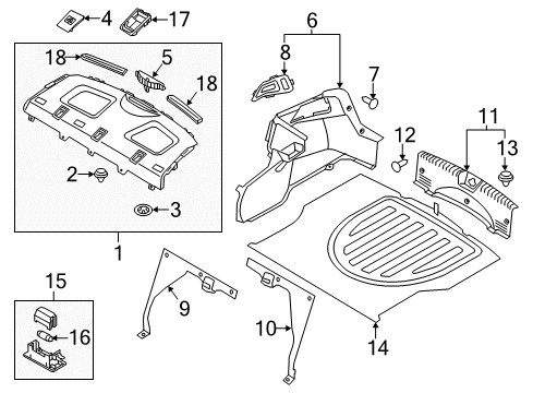 2014 Kia Forte Interior Trim - Rear Body Trim Assembly-Package Tray Diagram for 85610A7090WK