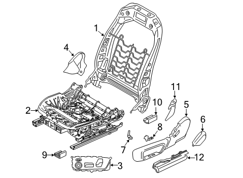 2021 BMW 840i Front Seat Components CAP, REAR LEFT Diagram for 52207492735