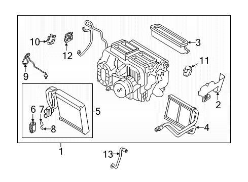 2019 Nissan Altima Air Conditioner Bracket-Front Heater Unit Diagram for 27175-6CA0A