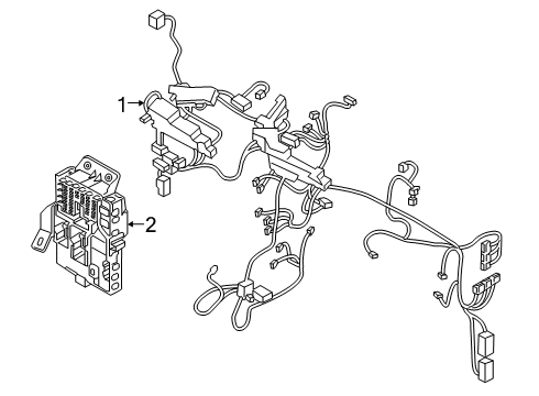 2021 Hyundai Venue Wiring Harness Instrument Panel Junction Box Assembly Diagram for 91950-K2080