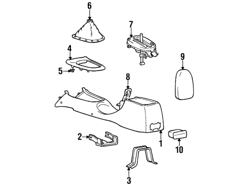 1996 Hyundai Elantra Gear Shift Control - AT Bracket Assembly-Console Center Diagram for 84671-29000