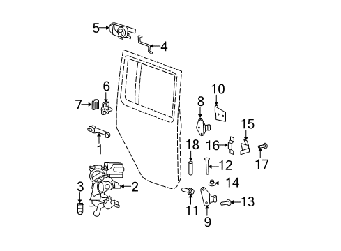 2007 Jeep Wrangler Tail Gate Link-Outside Handle To Latch Diagram for 55395816AA