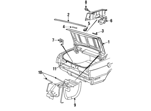 1984 Chrysler E Class Trunk Key-Cylinder Lock Diagram for 2999041