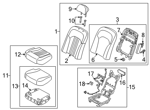 2020 Kia K900 Rear Seat Components Relay Box Assembly Diagram for 89597J6550