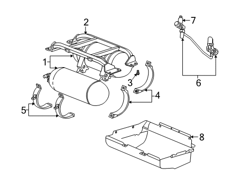 2003 Dodge Ram 3500 Van Fuel System Components Cylinder-Compressed Natural Gas Diagram for 53015147AB