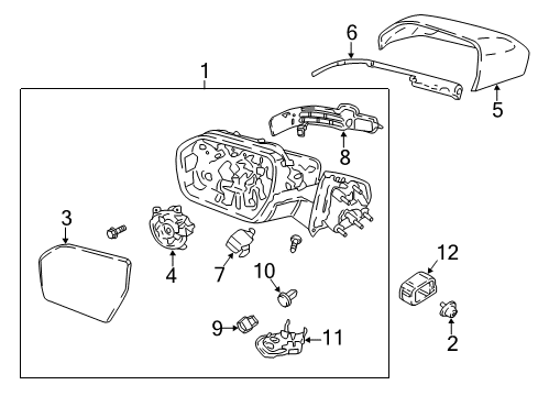 2018 Lincoln Navigator Parking Aid Mirror Assembly Diagram for JL7Z-17682-DC