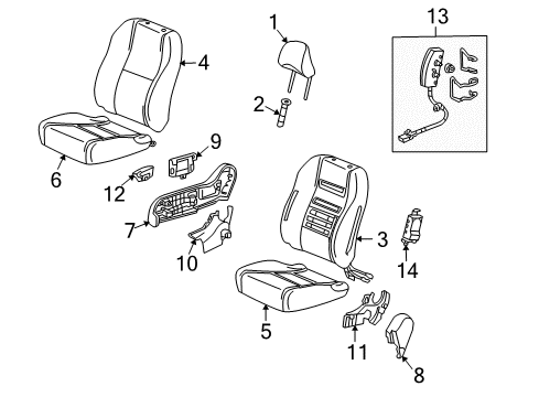 2012 Honda Insight Front Seat Components Pad, L. FR. Seat-Back Diagram for 81527-TM8-A91