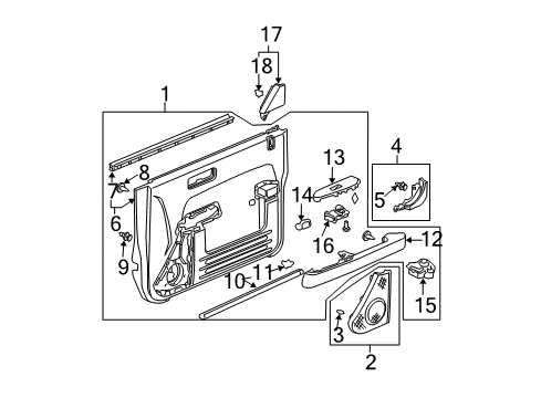 2005 Honda Element Front Door Switch Assembly, Remote Control Mirror Diagram for 35190-SCV-A01