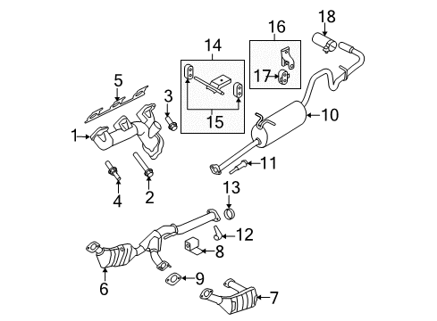 2008 Ford Ranger Exhaust Manifold Manifold Bolt Diagram for -N811573-S431