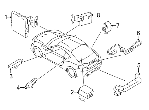 2014 Scion FR-S Keyless Entry Components Receiver Diagram for SU003-04710