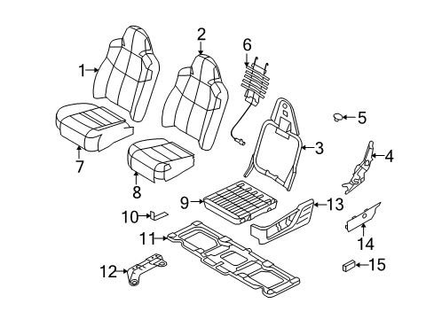 2009 Ford F-350 Super Duty Rear Seat Components Housing Diagram for 8C3Z-14A706-DA