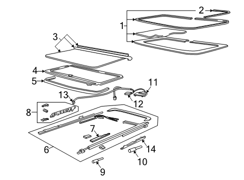 1999 Buick Park Avenue Sunroof Actuator Asm-Sun Roof Diagram for 25678172